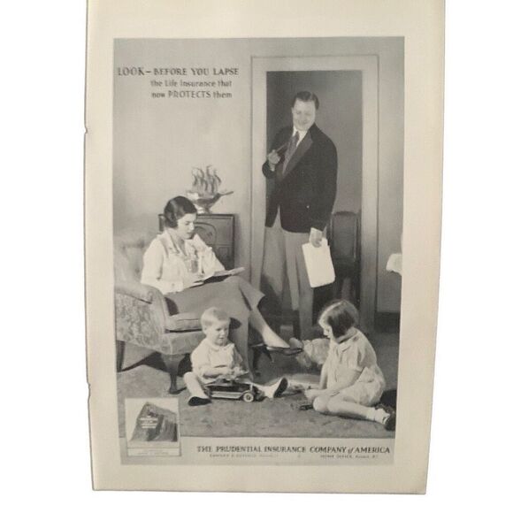Vintage 1931 Prudential Insurance Look Before You Lapse Ad advertisement - Picture 2 of 4